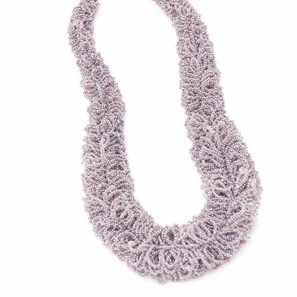 Jewelry - Handmade Beaded Choker Necklace – Soft Lilac Blush Crystal Statement | NWOT